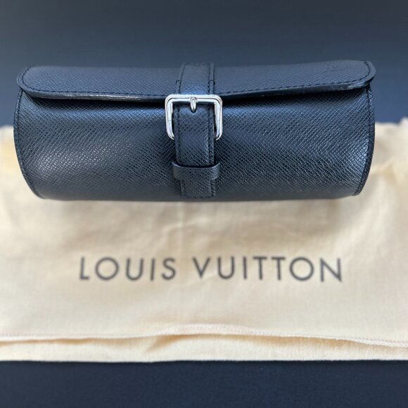 Louis Vuitton 3 Watch Black Travel Case - Picture 1 of 4